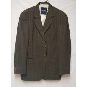 Nautica Men’s Checkered Olive Sport Coat Blazer Sz See Photos NWOT Preppy Career